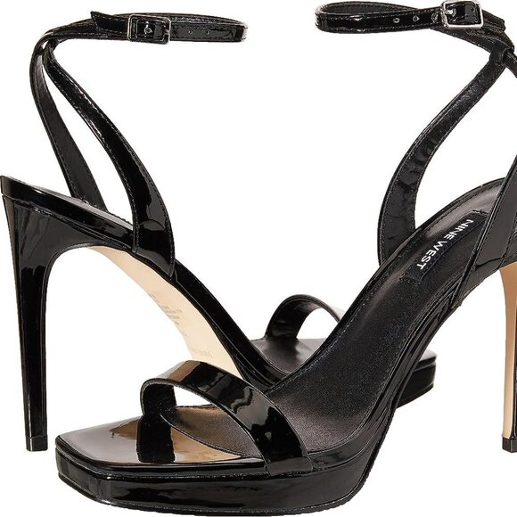Nine West Black Patent Zadie Platform Sandal - Picture 2 of 3